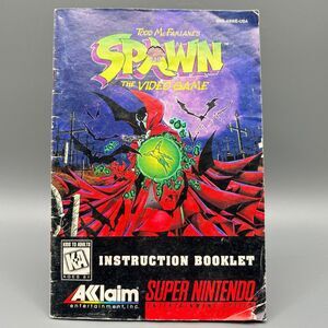 Todd McFarlane's Spawn Manual Super Nintendo SNES Instruction Booklet